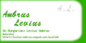 ambrus levius business card